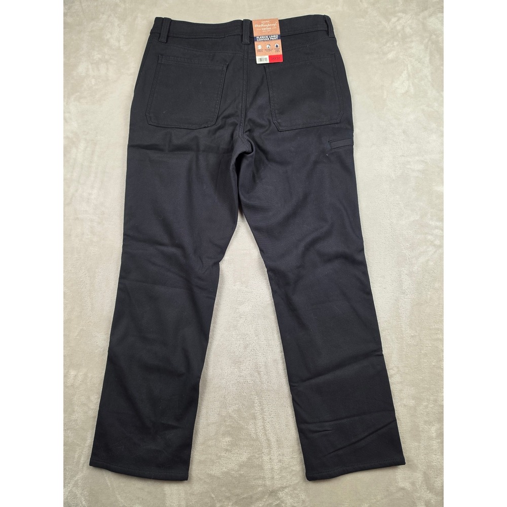 Weatherproof Vintage Fleece Lined Utility Pant Mens 34x32 Black Canvas Relaxed